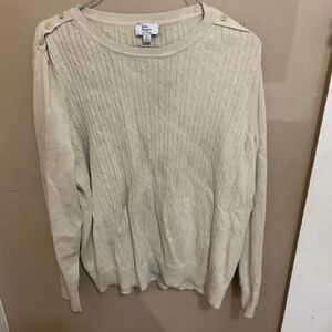 Kim Rogers Cream Cable Knit Sweater